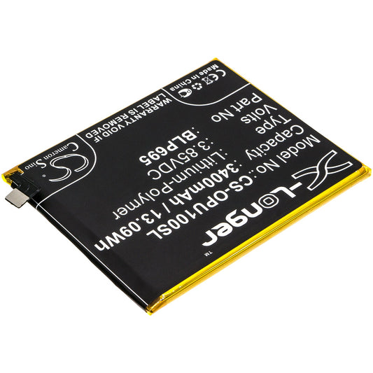 Replacement Battery for OPPO  R1833 – Mobile, SmartPhone – 3400mAh / 13.09Wh / 3.85V