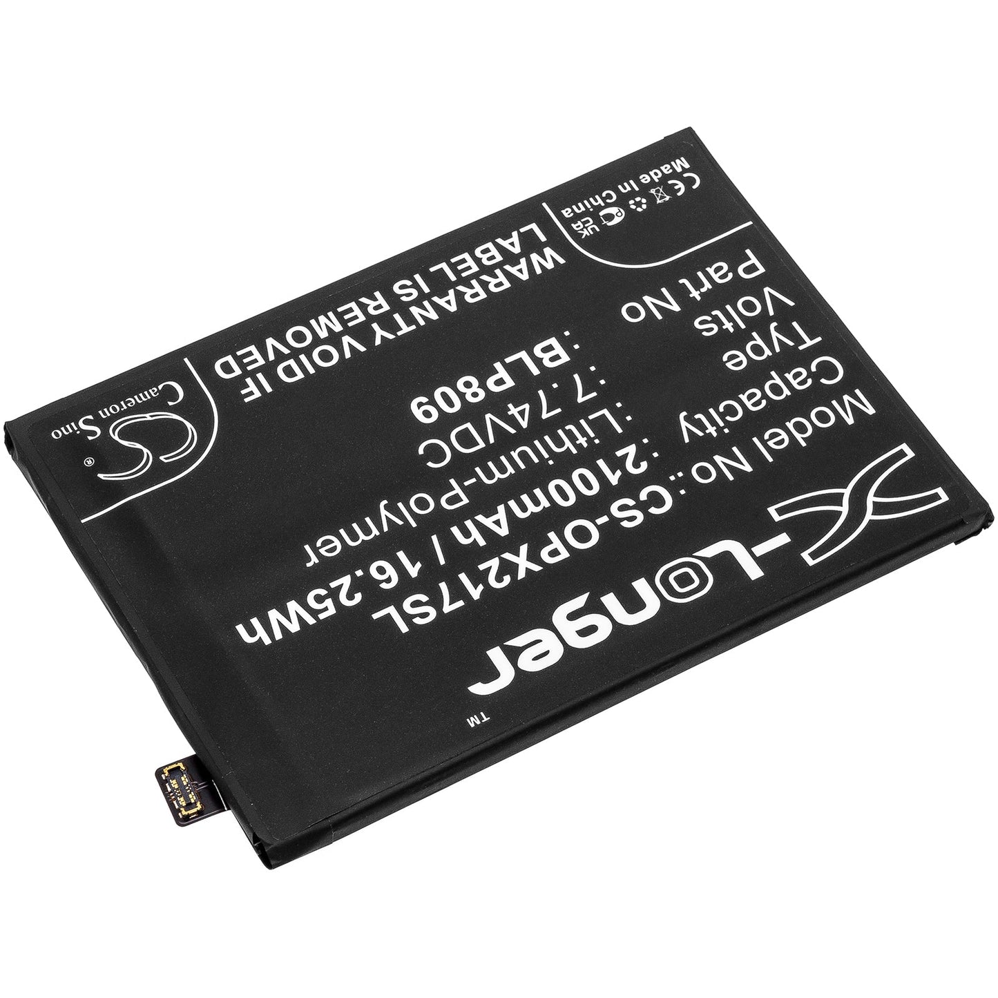 Replacement Battery for OPPO  Realme Q2 Pro – Mobile, SmartPhone – 2100mAh / 16.25Wh / 7.74V