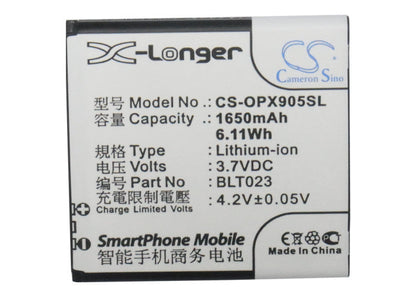 Replacement Battery for OPPO  A91 – Mobile, SmartPhone – 1650mAh/6.11Wh / 3.7V