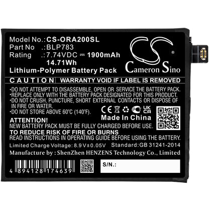 Replacement Battery for OPPO  Ace2 2020 – Mobile, SmartPhone – 1900mAh / 14.71Wh / 7.74V