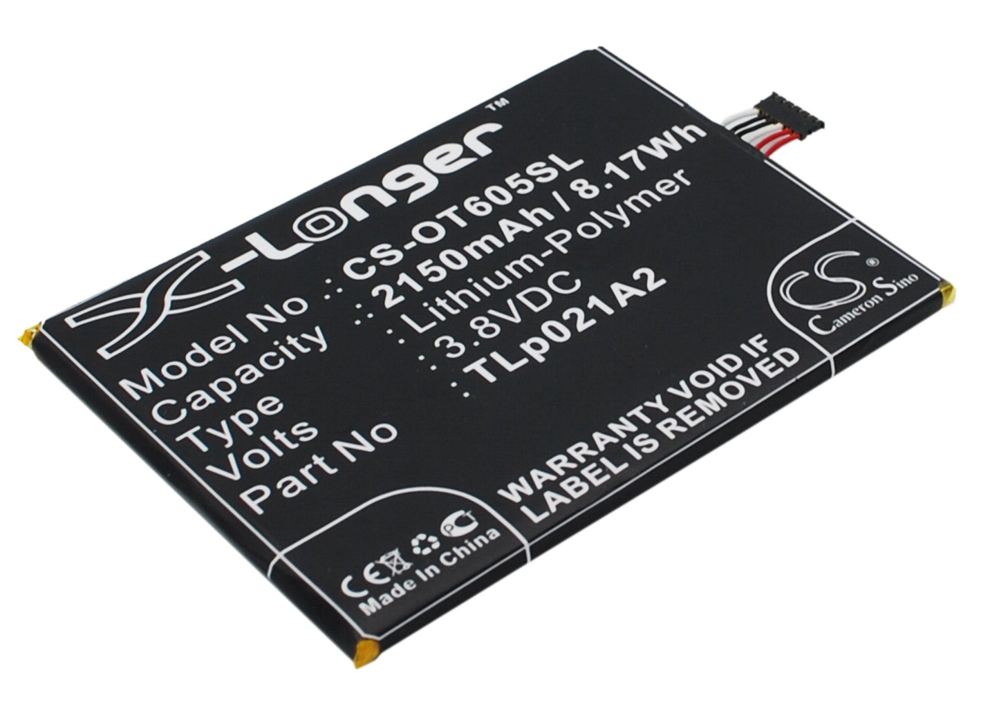 Replacement Battery for Alcatel  One Touch Idol 2S – Mobile, SmartPhone – 2150mAh / 8.17Wh / 3.8V