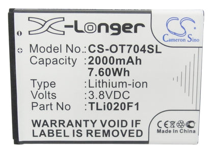 Replacement Battery for Alcatel  5044 – Mobile, SmartPhone – 2000mAh / 7.60Wh / 3.8V