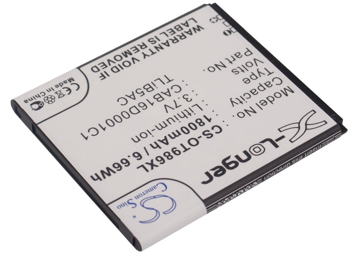 Replacement Battery for Alcatel  AK47 – Mobile, SmartPhone – 1800mAh/6.66Wh / 3.7V