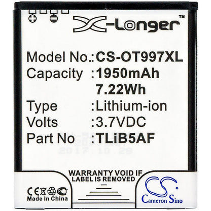 Replacement Battery for TCL  J160 – Mobile, SmartPhone – 1950mAh / 7.22Wh / 3.7V