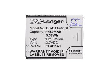 Replacement Battery for TRACFONE  A463 – Mobile, SmartPhone – 1450mAh / 5.37Wh / 3.7V