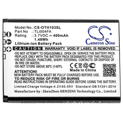 Replacement Battery for Alcatel  OneTouch 1013X – Mobile, SmartPhone – 400mAh / 1.48Wh / 3.7V