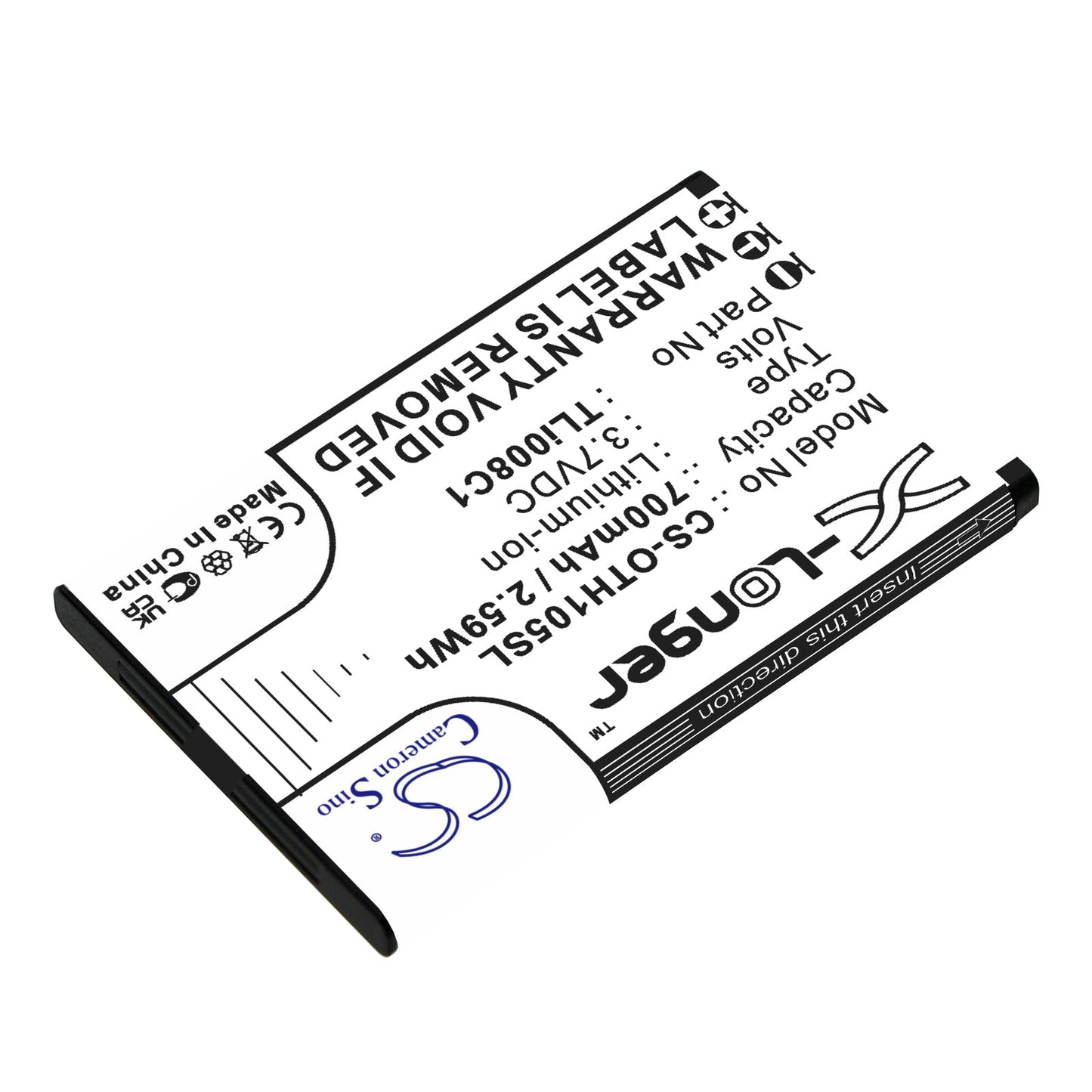 Replacement Battery for Alcatel  OneTouch 1054 – Mobile, SmartPhone – 700mAh / 2.59Wh / 3.7V