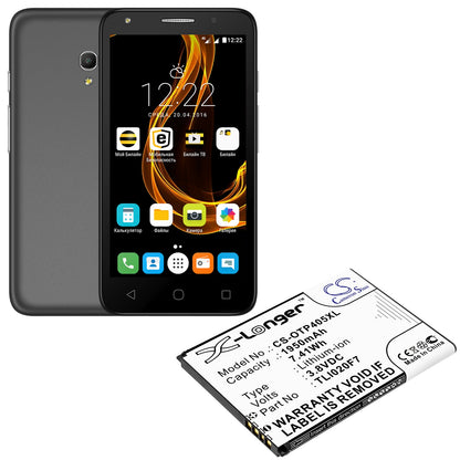 Replacement Battery for Alcatel  One Touch 4 5.0 – Mobile, SmartPhone – 1950mAh / 7.41Wh / 3.8V
