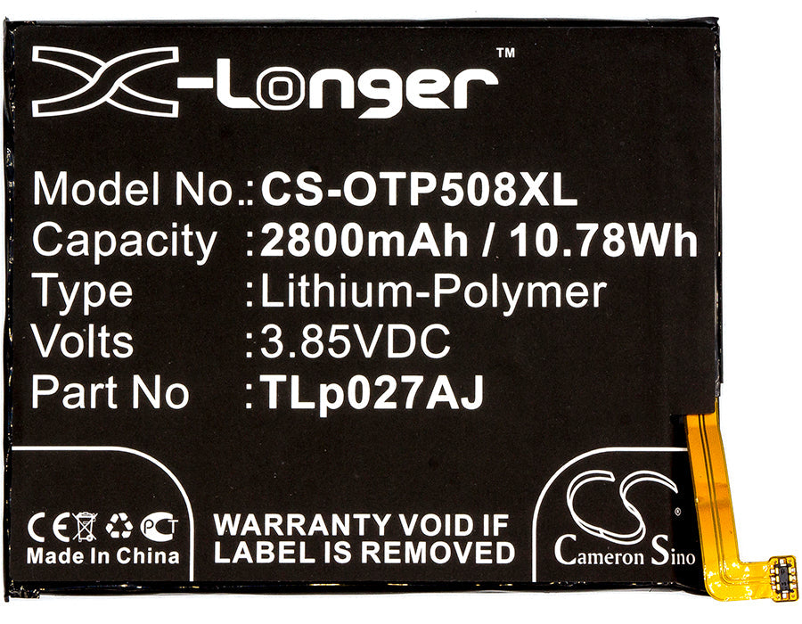 Replacement Battery for Alcatel  5085D – Mobile, SmartPhone – 2800mAh / 10.78Wh / 3.85V