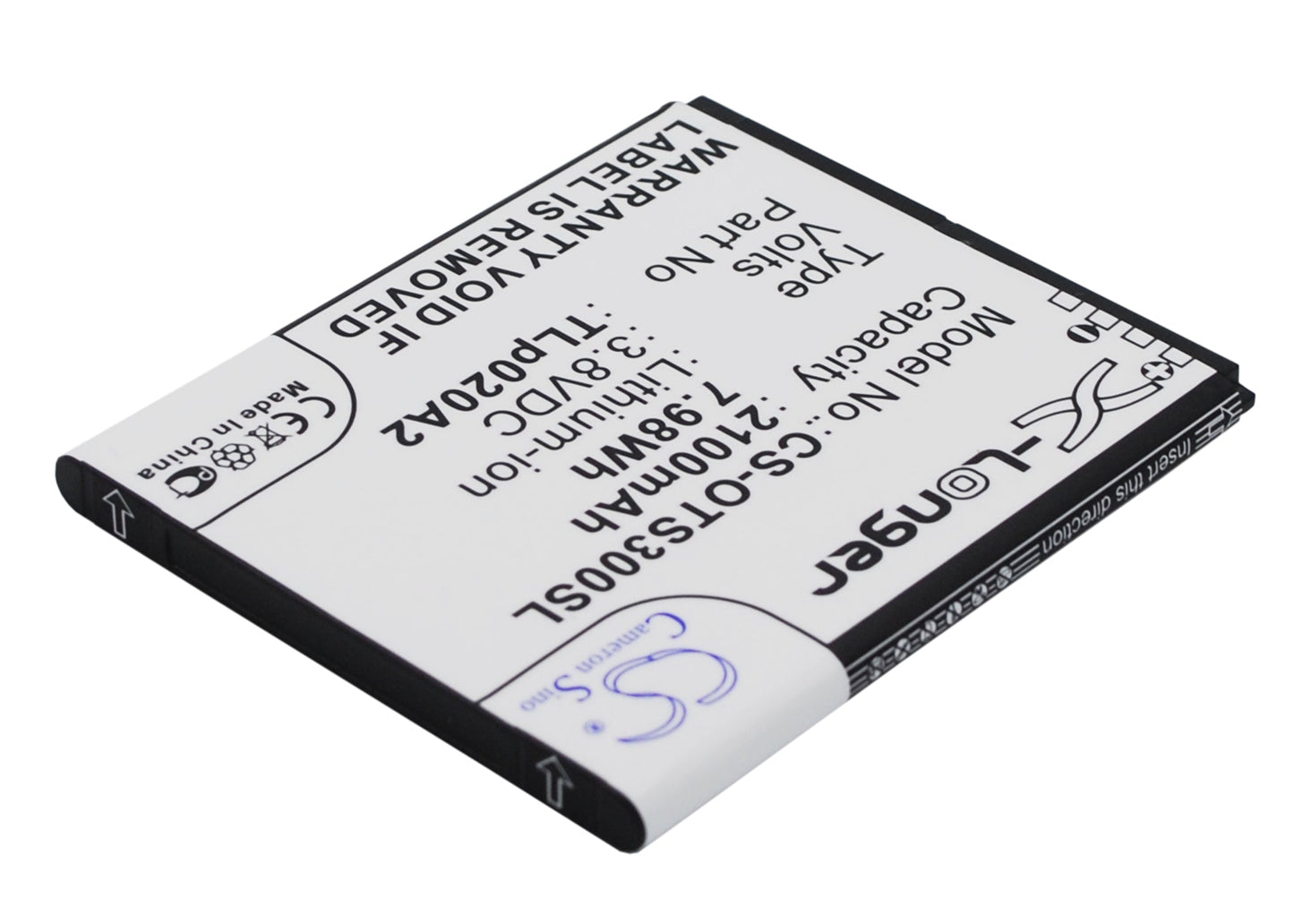 Replacement Battery for Alcatel  5065W-2DALUS2 – Mobile, SmartPhone – 2100mAh / 7.98Wh / 3.8V
