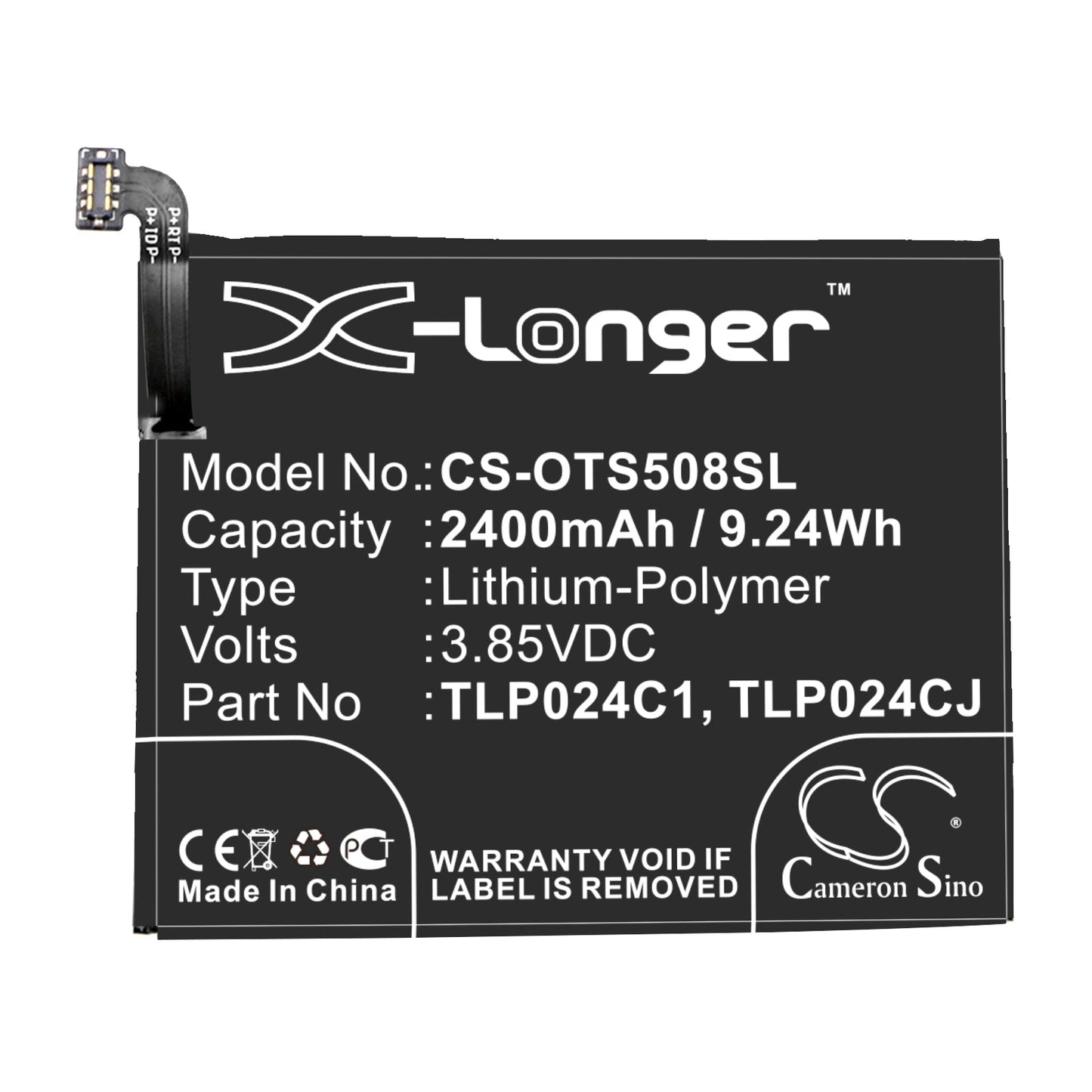 Replacement Battery for Vodafone  Smart N8 – Mobile, SmartPhone – 2400mAh / 9.24Wh / 3.85V