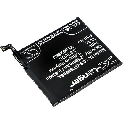 Replacement Battery for Alcatel  One Touch Idol 5S – Mobile, SmartPhone – 2500mAh / 9.63Wh / 3.85V