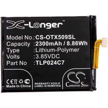 Replacement Battery for Alcatel  1X – Mobile, SmartPhone – 2300mAh / 8.86Wh / 3.85V