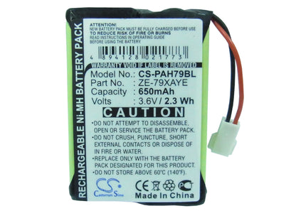 Replacement Battery for Panasonic  Handheld ZE-79 – Barcode Scanner – 650mAh/2.34Wh / 3.6V