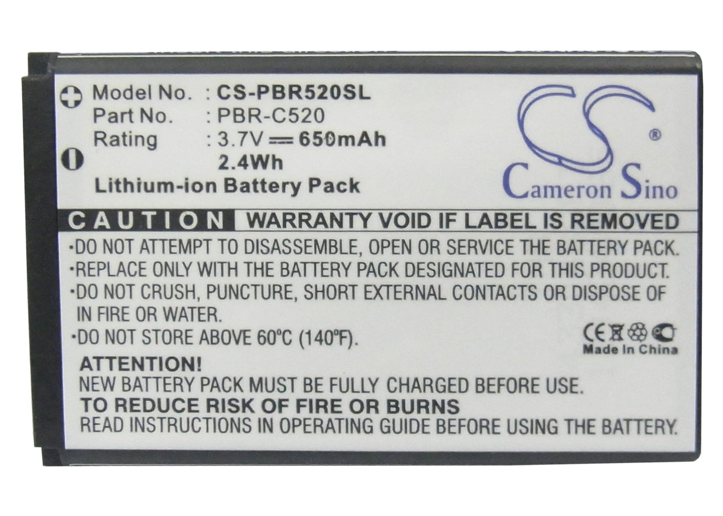 Replacement Battery for Pantech  Breeze – Mobile, SmartPhone – 650mAh/2.4Wh / 3.7V