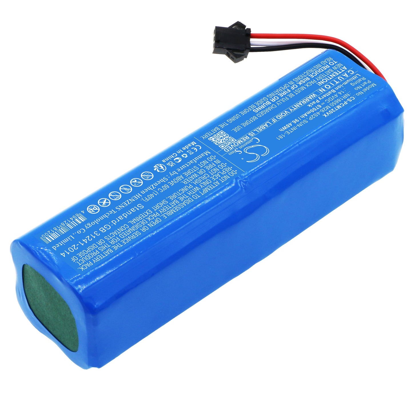 Replacement Battery for Lenovo  Cleaner T1S pro – Vacuum – 6700mAh / 96.48Wh / 14.4V