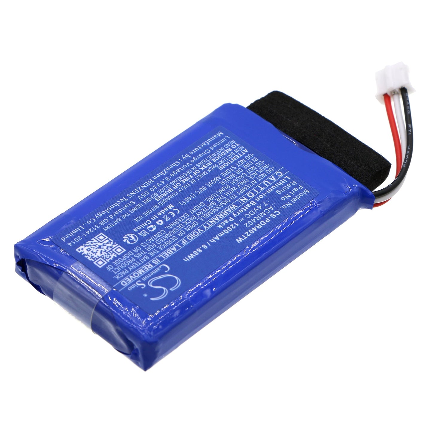 Replacement Battery for President  Jerry – Two-Way Radio – 1200mAh / 8.88Wh / 7.4V