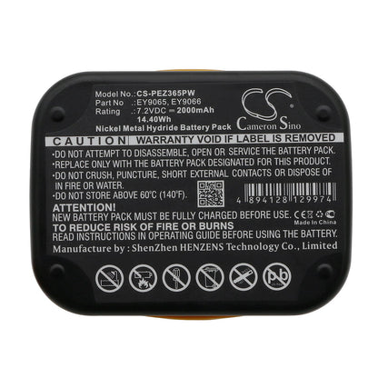 Replacement Battery for Panasonic  EY3653 – Power Tools – 2000mAh / 14.40Wh / 7.2V