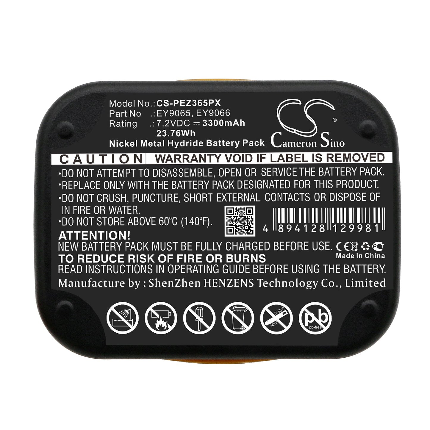 Replacement Battery for Panasonic  EY3653 – Power Tools – 3300mAh / 23.76Wh / 7.2V