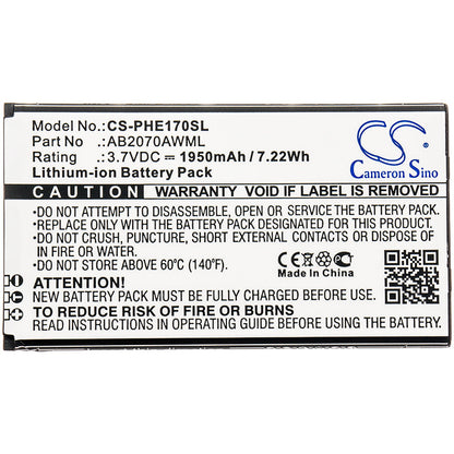 Replacement Battery for Philips  CTE170 – Mobile, SmartPhone – 1950mAh / 7.22Wh / 3.7V