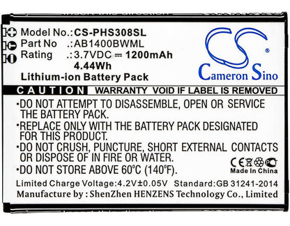 Replacement Battery for iNEW  U1 – Mobile, SmartPhone – 1200mAh / 4.44Wh / 3.7V