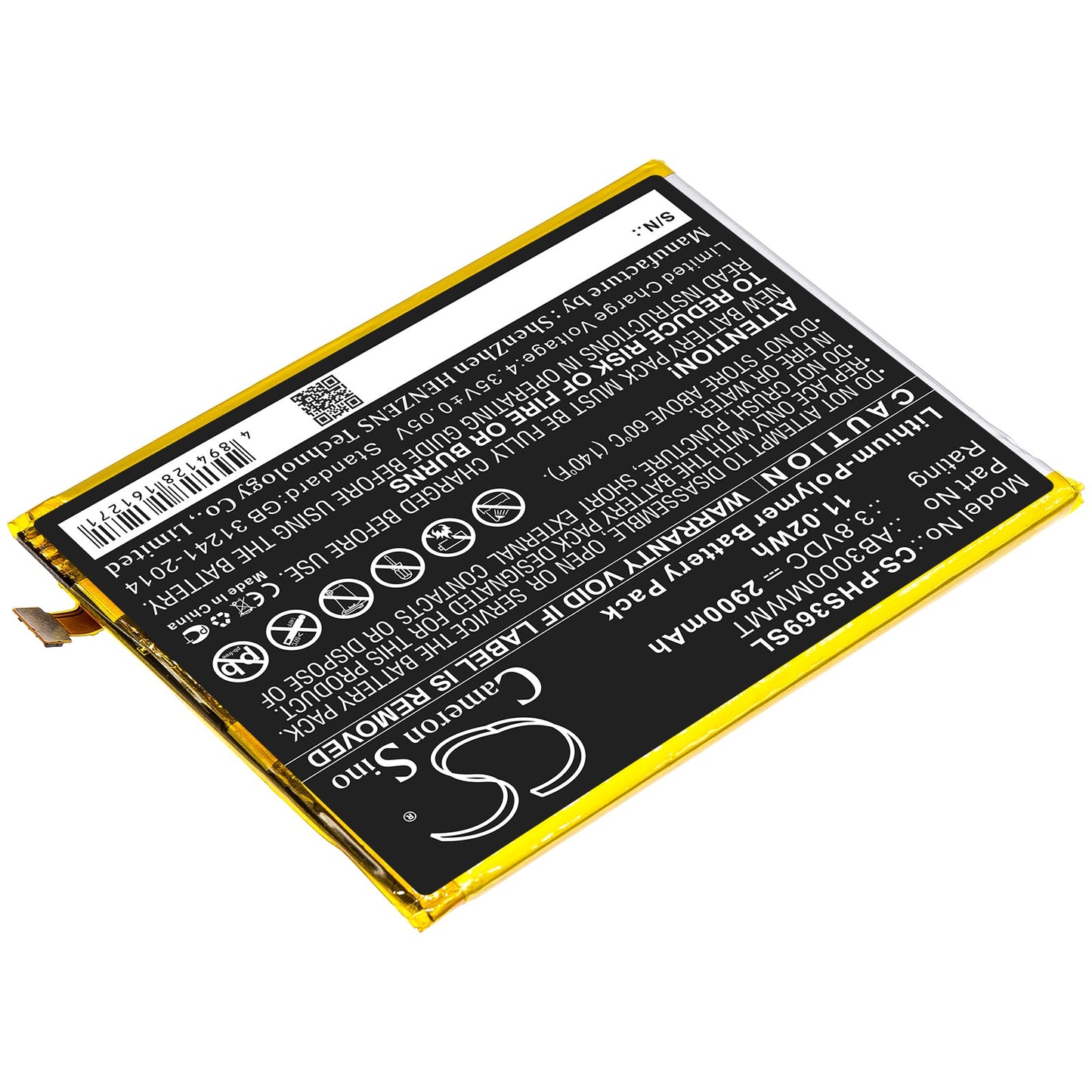 Replacement Battery for Philips  Xenium S369 – Mobile, SmartPhone – 2900mAh / 11.02Wh / 3.8V