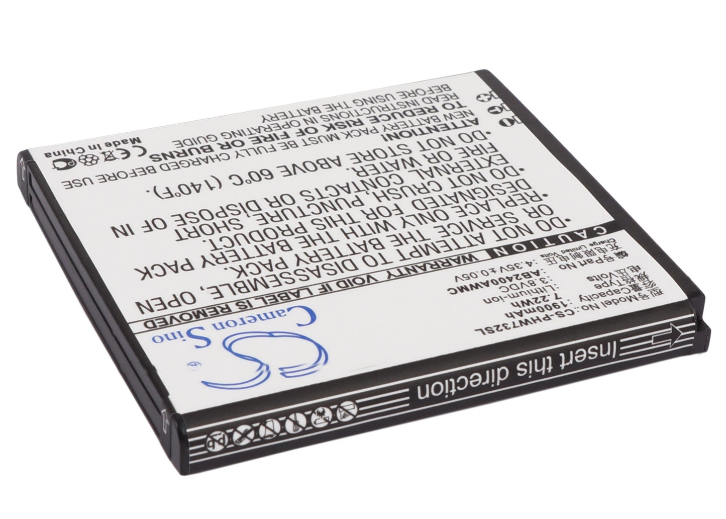 Replacement Battery for Philips  D833 – Mobile, SmartPhone – 1900mAh / 7.22Wh / 3.8V