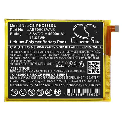 Replacement Battery for Philips  Xenium CTS386 – Mobile, SmartPhone – 4900mAh / 18.62Wh / 3.8V