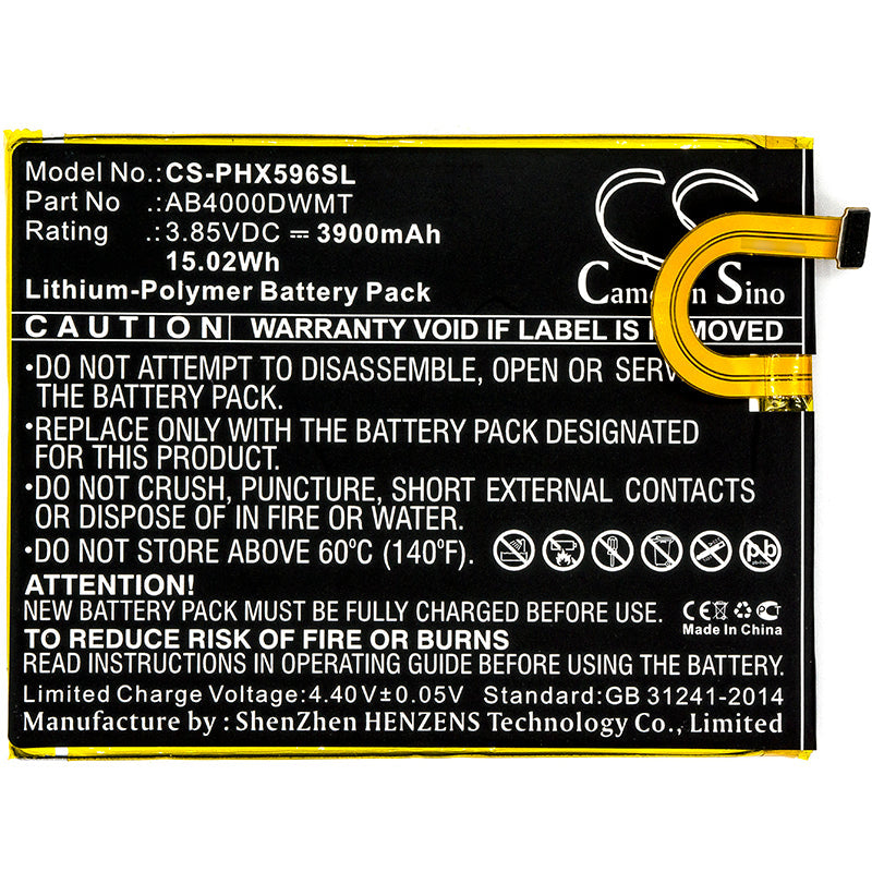 Replacement Battery for Philips  Xenium CTX596 – Mobile, SmartPhone – 3900mAh / 15.02Wh / 3.85V