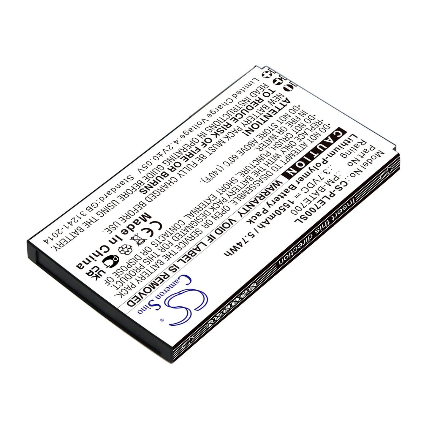 Replacement Battery for Plum  E700 – Mobile, SmartPhone – 1550mAh / 5.74Wh / 3.7V