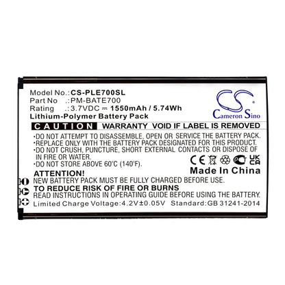 Replacement Battery for Plum  E700 – Mobile, SmartPhone – 1550mAh / 5.74Wh / 3.7V