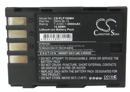 Replacement Battery for Panasonic  Lumix DMC-GH3 – Camera – 2000mAh / 14.80Wh / 7.4V
