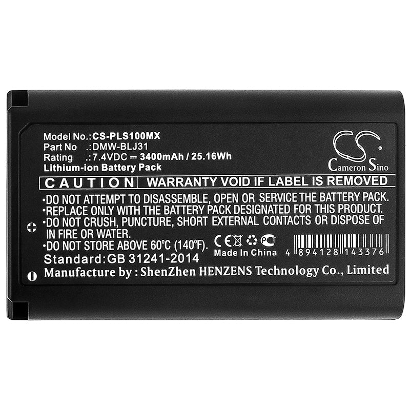 Replacement Battery for Panasonic  Lumix DC-S1 – Camera – 3400mAh / 25.16Wh / 7.4V