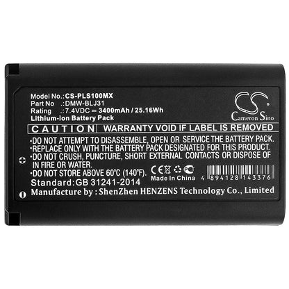 Replacement Battery for Panasonic  Lumix DC-S1 – Camera – 3400mAh / 25.16Wh / 7.4V
