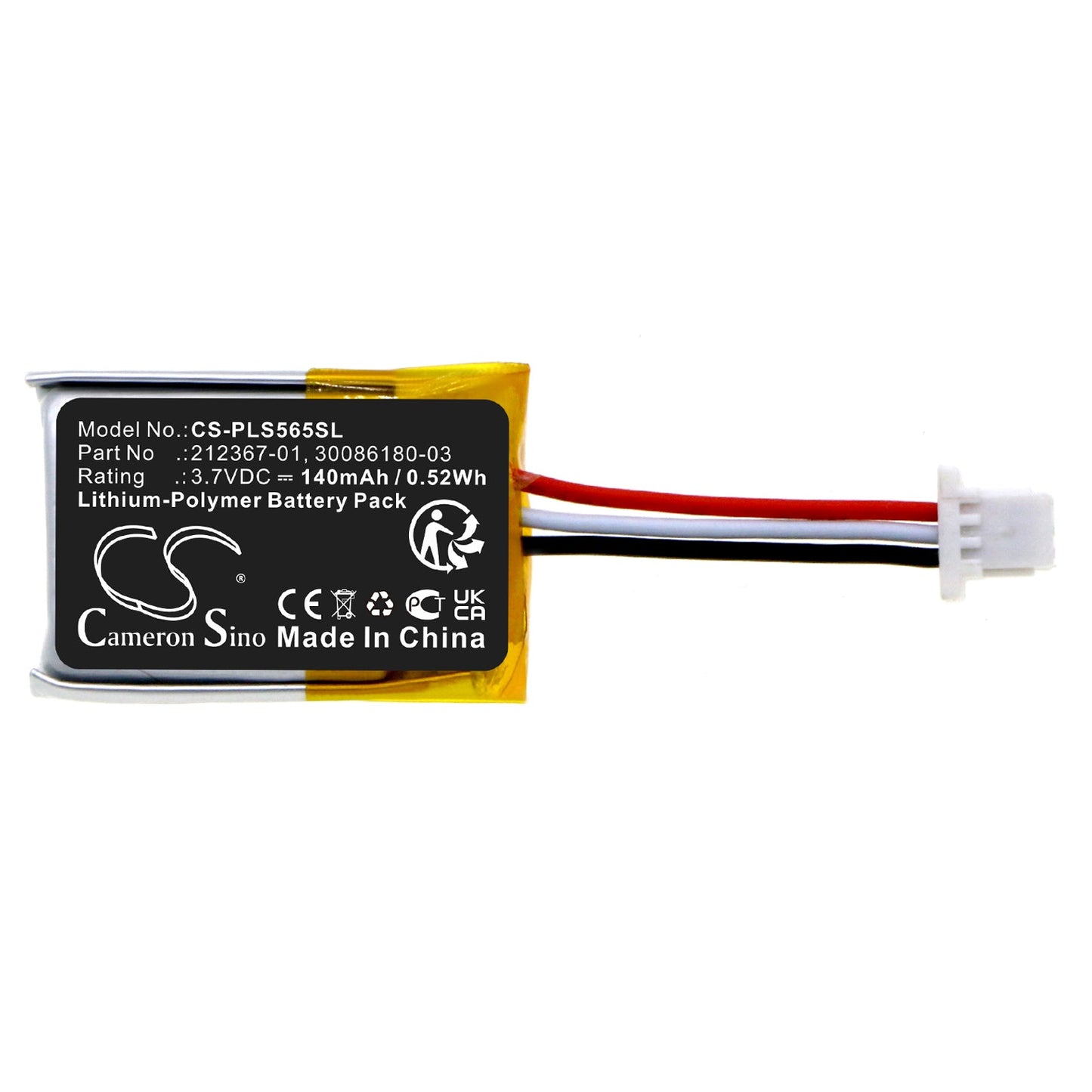 Replacement Battery for Plantronics  C565 – Wireless Headset – 140mAh / 0.52Wh / 3.7V