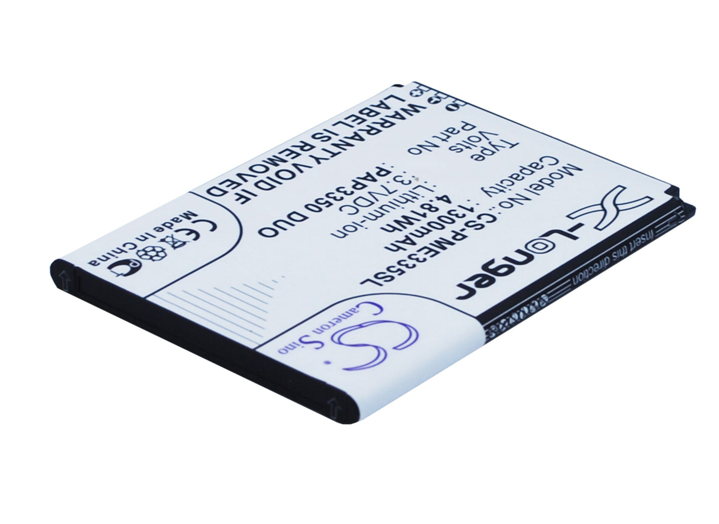 Replacement Battery for Prestigio  MultiPhone 3350 Duo – Mobile, SmartPhone – 1300mAh / 4.81Wh / 3.7V