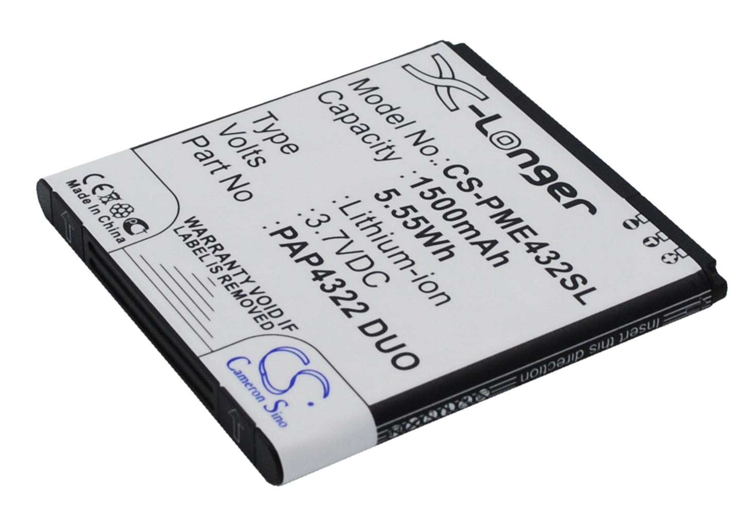 Replacement Battery for Prestigio  MultiPhone 4322 Duo – Mobile, SmartPhone – 1500mAh / 5.55Wh / 3.7V