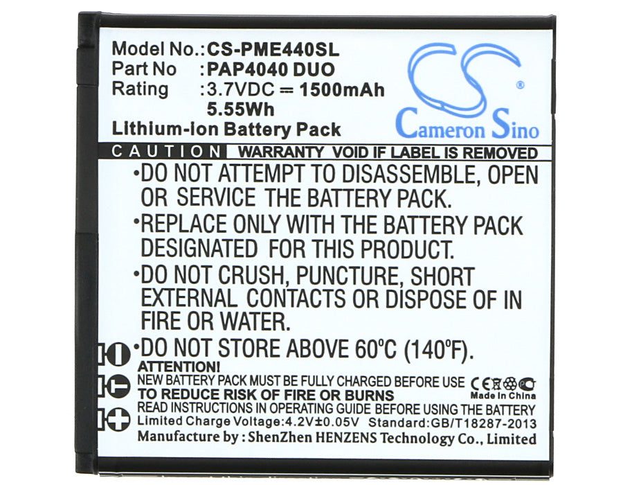 Replacement Battery for Prestigio  MultiPhone 4040 Duo – Mobile, SmartPhone – 1500mAh / 5.55Wh / 3.7V
