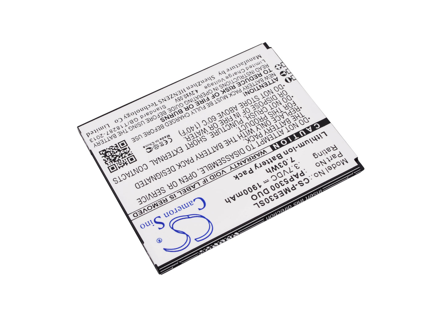 Replacement Battery for Prestigio  MultiPhone 5300 Duo – Mobile, SmartPhone – 1900mAh / 7.03Wh / 3.7V