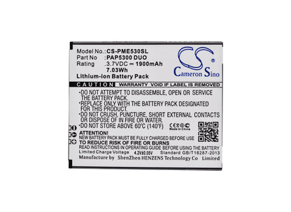 Replacement Battery for Prestigio  MultiPhone 5300 Duo – Mobile, SmartPhone – 1900mAh / 7.03Wh / 3.7V