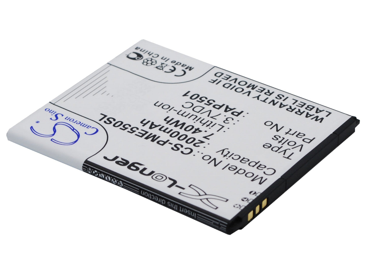 Replacement Battery for Prestigio  MultiPhone 5501 Duo – Mobile, SmartPhone – 2000mAh / 7.40Wh / 3.7V