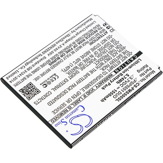 Replacement Battery for Prestigio  Grace S5 – Mobile, SmartPhone – 1550mAh / 5.74Wh / 3.7V