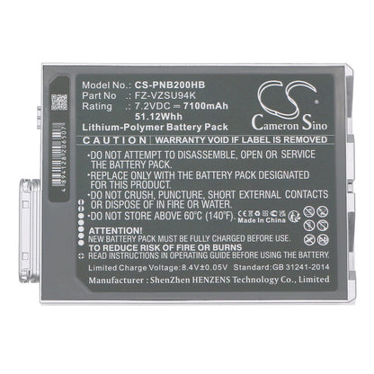 Replacement Battery for Panasonic  FZ-B2 – Notebook, Laptop – 5600mAh / 51.12Wh / 7.2V