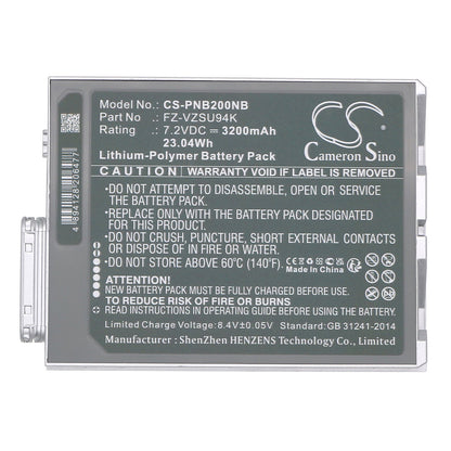 Replacement Battery for Panasonic  FZ-B2 – Notebook, Laptop – 3200mAh / 23.04Wh / 7.2V