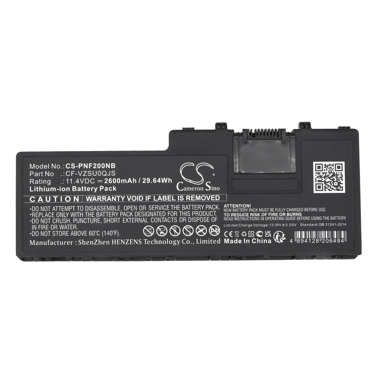 Replacement Battery for Panasonic  CF-VEK2 – Notebook, Laptop – 2600mAh / 29.64Wh / 11.4V