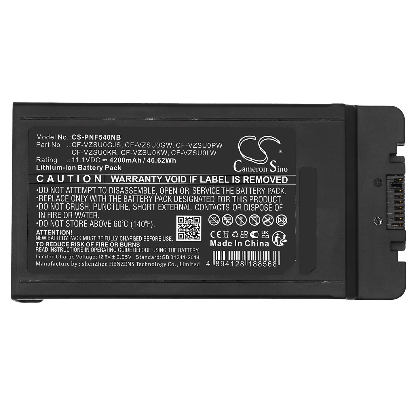 Replacement Battery for Panasonic  CF-54 – Notebook, Laptop – 4200mAh / 46.62Wh / 11.1V