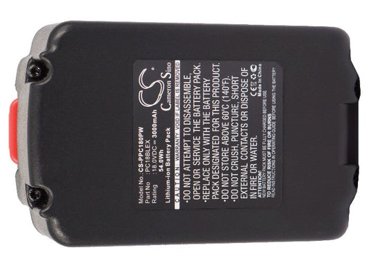 Replacement Battery for Porter Cable PC18AG PC18AL, PC18CHD, – 3000mAh / 54.00Wh