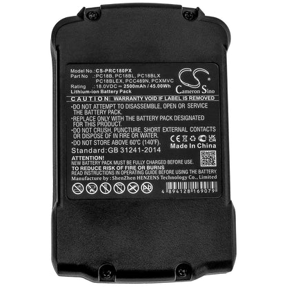 Replacement Battery for Porter Cable  PC1800D – Power Tools – 2500mAh / 45.00Wh / 18.0V