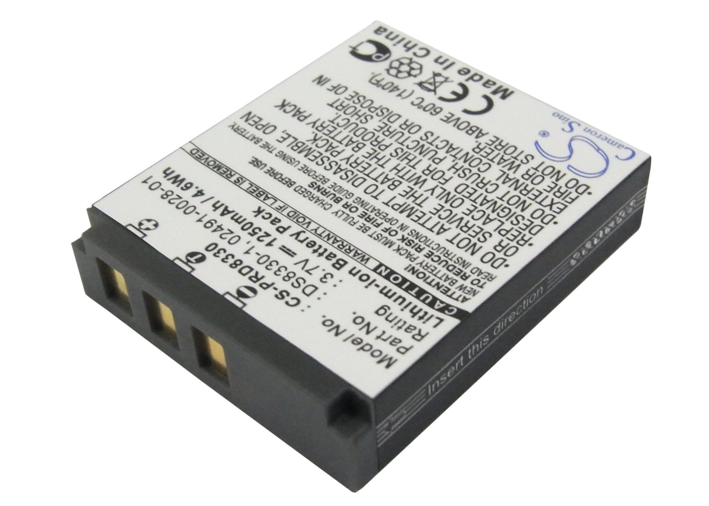 Replacement Battery for VIVITAR  DP8300 – Camera – 1250mAh / 4.63Wh / 3.7V