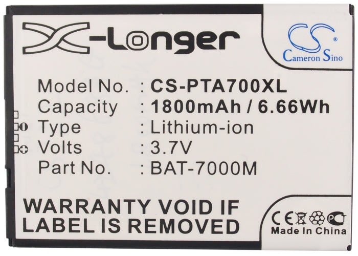 Replacement Battery for Pantech  T100K – Mobile, SmartPhone – 1800mAh/6.66Wh / 3.7V